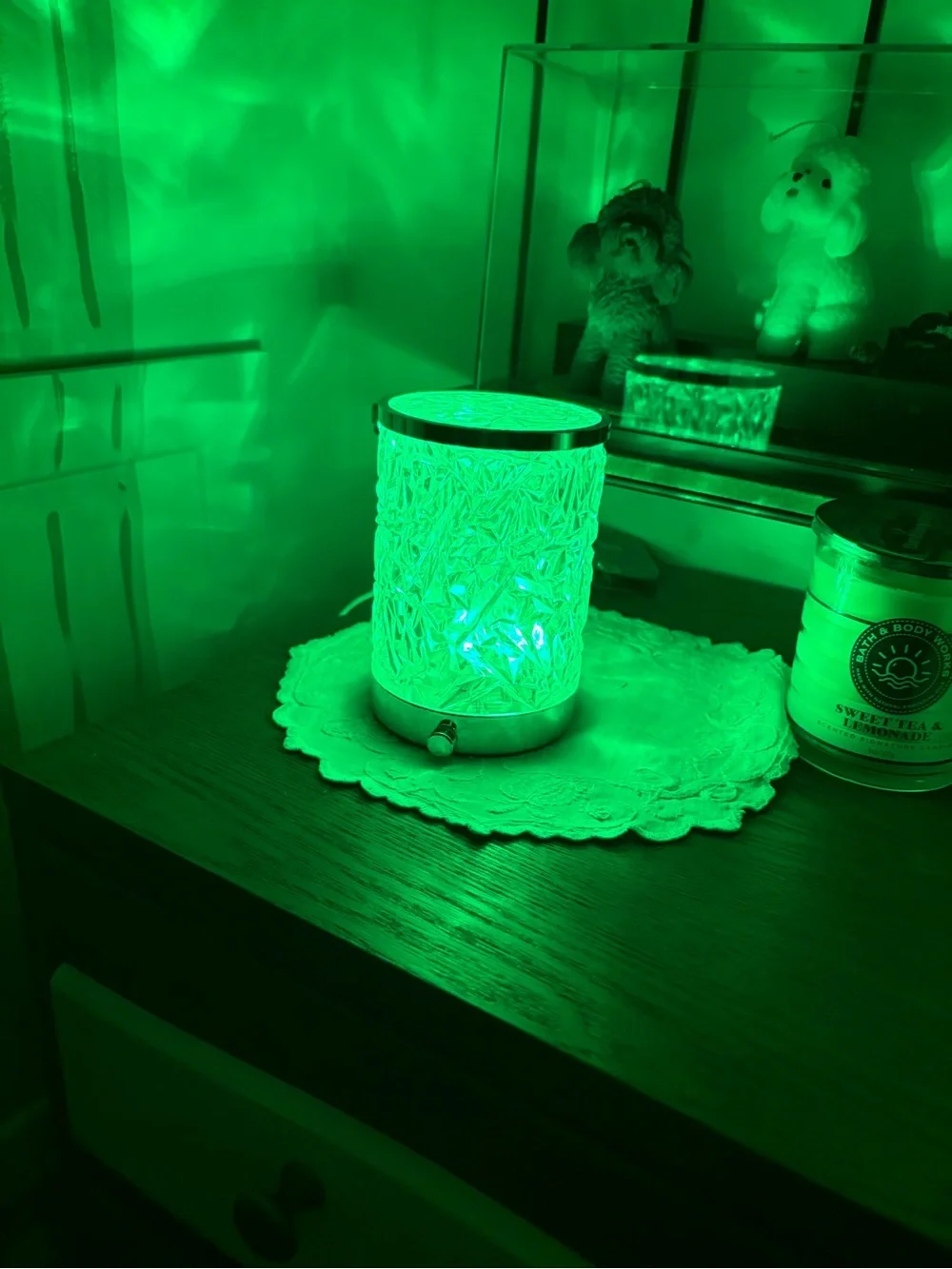Textured Chrome Night Light- Clear